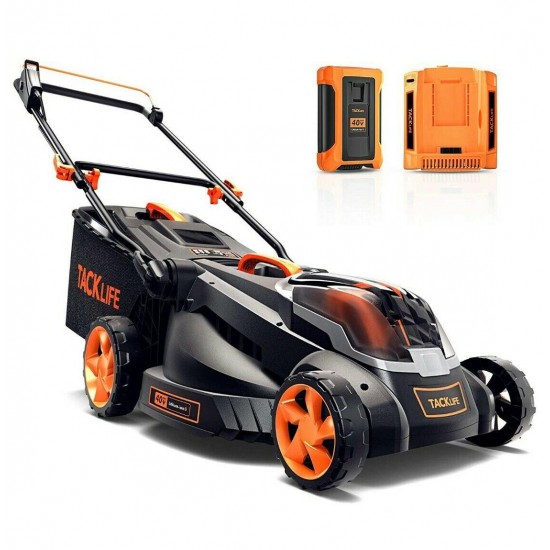 Cordless Lawn Mower, 16 Inch Brushless Lawn Mower, 50L Grass Box & Mulch Plug, 4