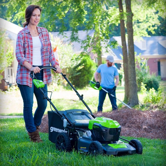 GreenWorks MO40L410 G-MAX 40V 20-Inch Cordless 3-in-1 Lawn Mower with Smart Cut