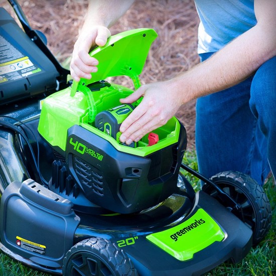 GreenWorks MO40L410 G-MAX 40V 20-Inch Cordless 3-in-1 Lawn Mower with Smart Cut