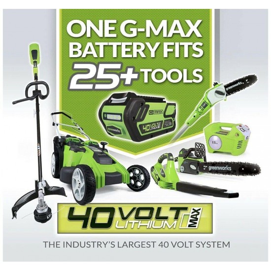 Greenworks 40V 20-Inch Cordless Mower - Twin Force 4Ah & 2Ah W/ Battery Charger