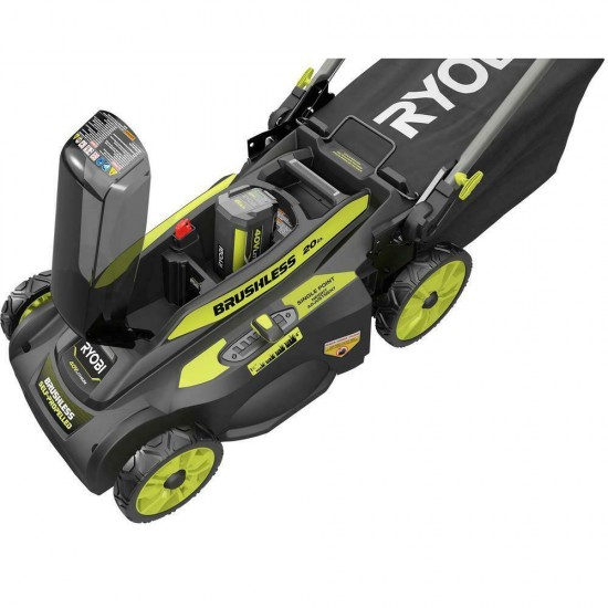 RYOBI 20 in. 40-Volt 6.0 Ah Lithium-Ion Battery Brushless Cordless Lawn Mover