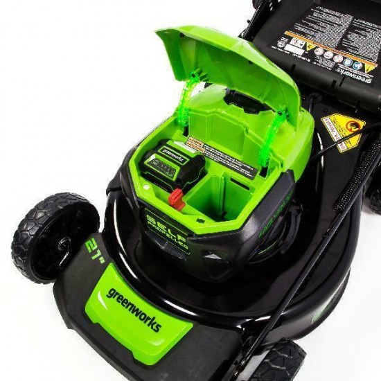 Greenworks 21-Inch 40V Self Propelled Mower 5Ah Battery and Quick Charger