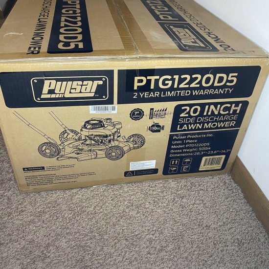 Pulsar 20 Inch Side Discharge Lawn Mower Gas 150cc PTG1220D5 Brand New Sealed!