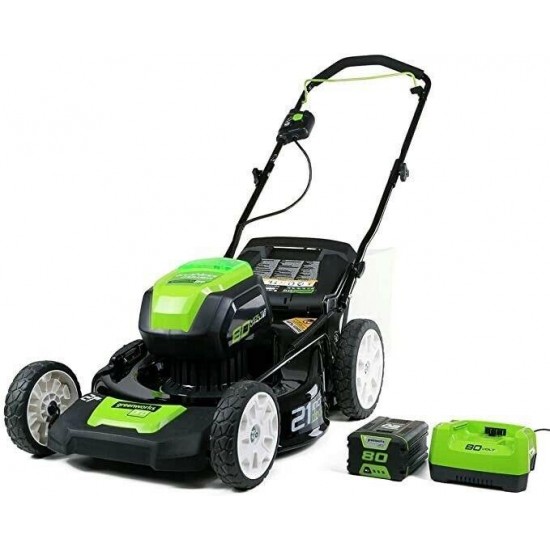 Greenworks PRO 21-Inch 80V Cordless Lawn Mower, 4.0 AH Battery Incl. GLM801602