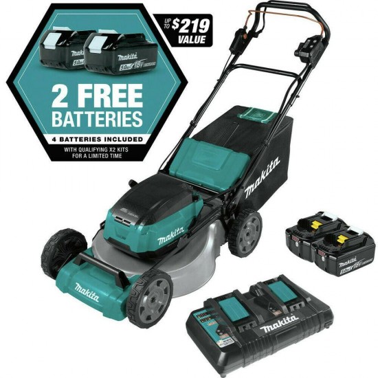 Makita XML08PT1 18V X2 (36V) LXT Self-Propelled 21 in. Lawn Mower Kit (5 Ah) New