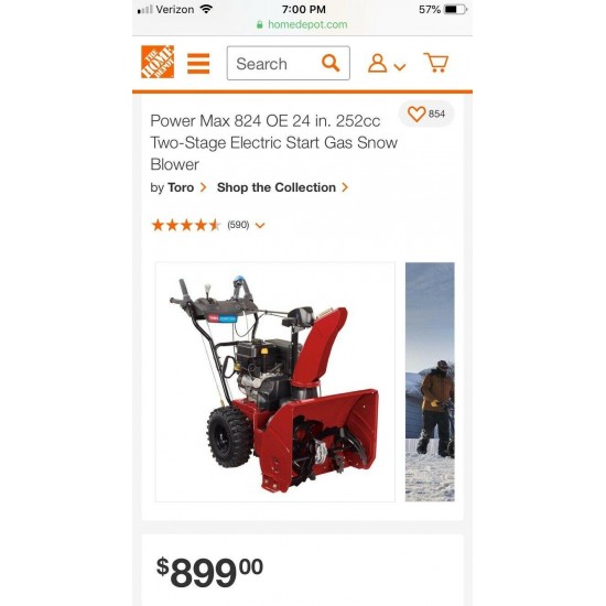 TORO POWER MAX 824 OE SNOWBLOWER (New)