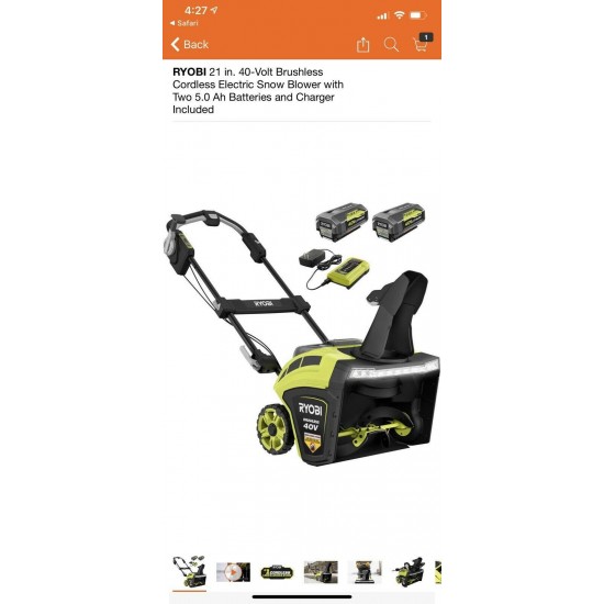 ryobi snow blower