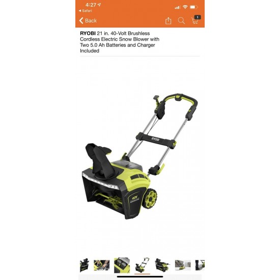 ryobi snow blower