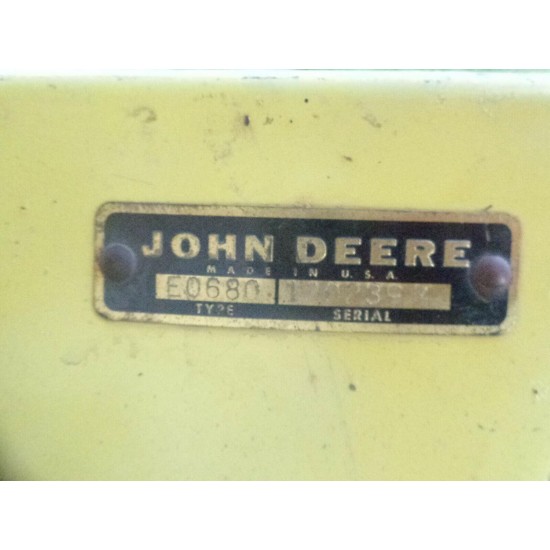 John Deere 37 Snow Thrower Snowblower E0680 See Desc. 112  212 214 216 Brass Tag