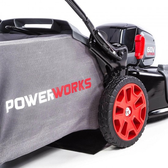 Powerworks 2503513AZ 21-inch 60V Brushless Push Mower with 5Ah Battery & Charger