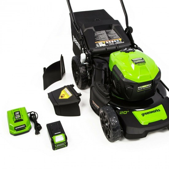 Greenworks 20-Inch 40V Push Mower 4Ah Battery And Quick Charger Included 2516302