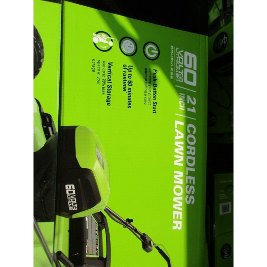 New, Greenworks Pro 60V Lithium Ion Push 21