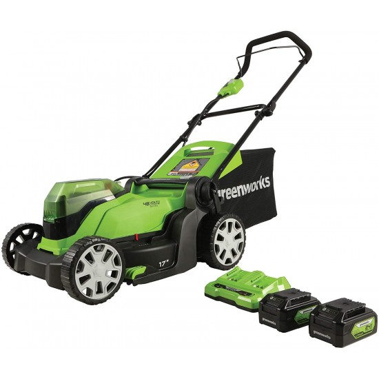 Greenworks MO48B2210 Lawn Mower, 17-Inch, Green