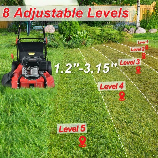 Lawn Mower 170 Cc Gas Self Propelled Walk Behind  Compact Lightweight Package