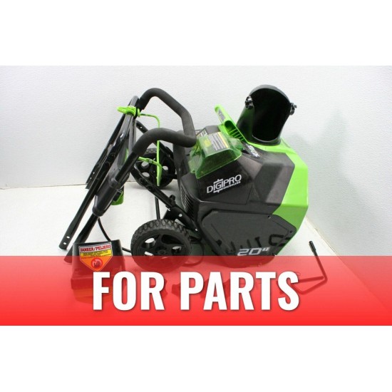 FOR PARTS Greenworks 20 in 40 V Cordless Snow Thrower 4.0 AH 26272 Brushless