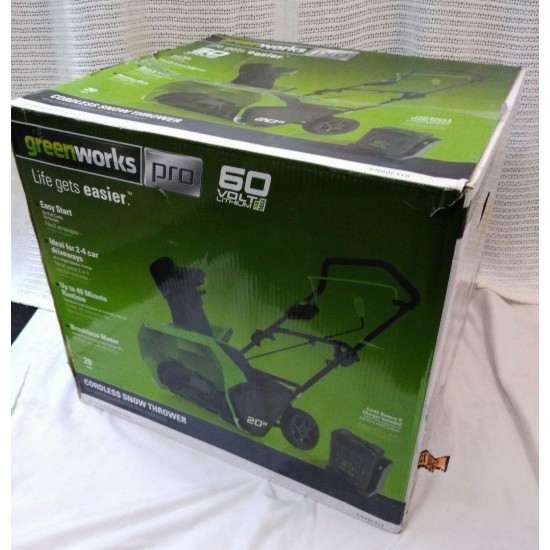 NEW Green Works Pro Cordless Snow Blower 60V 20