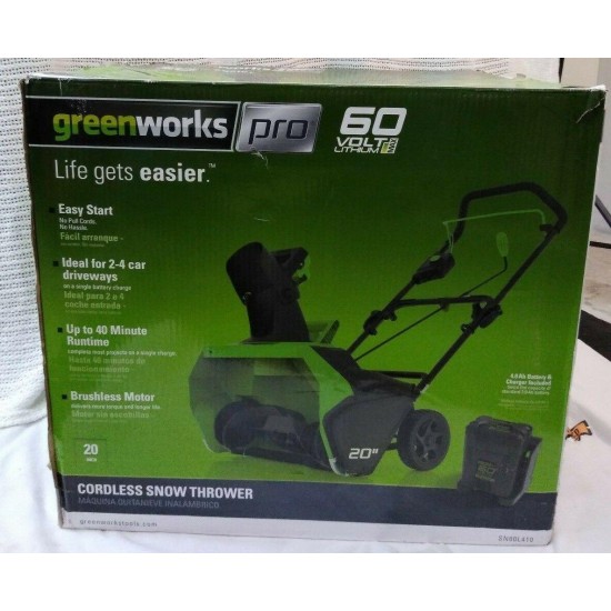 NEW Green Works Pro Cordless Snow Blower 60V 20