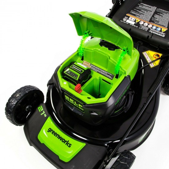 Self Propelled Electric Lawn Mower With Battery Charger Mulcher Side Discharge