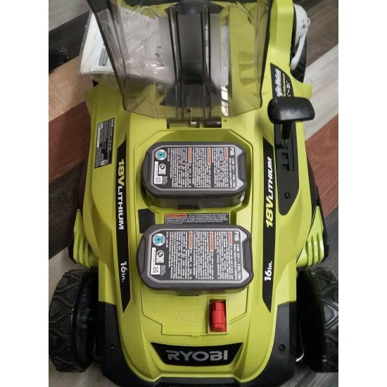 Ryobi 16 Inch 18v Lithium  Push Mower 2 batteries