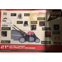 Powerworks 21'' 40V Lithium Self-Propelled Mower SAME DAY FREE SHIPPING