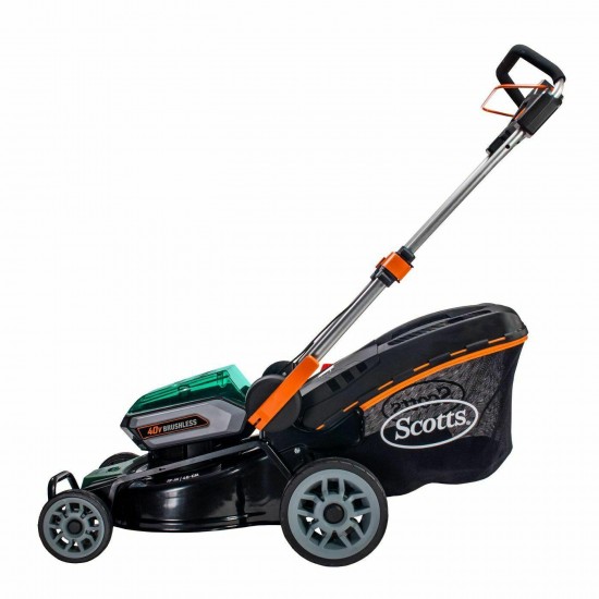 New Scotts 19-Inch 40-Volt Cordless Lawn Mower, LED Lights, 5Ah Battery,Charge