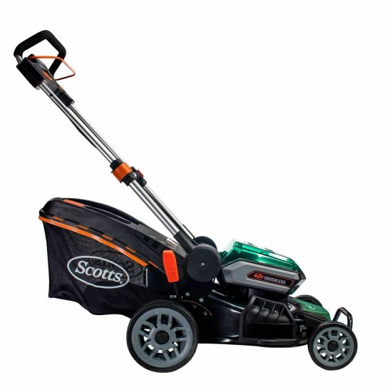 New Scotts 19-Inch 40-Volt Cordless Lawn Mower, LED Lights, 5Ah Battery,Charge