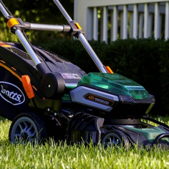 New Scotts 19-Inch 40-Volt Cordless Lawn Mower, LED Lights, 5Ah Battery,Charge