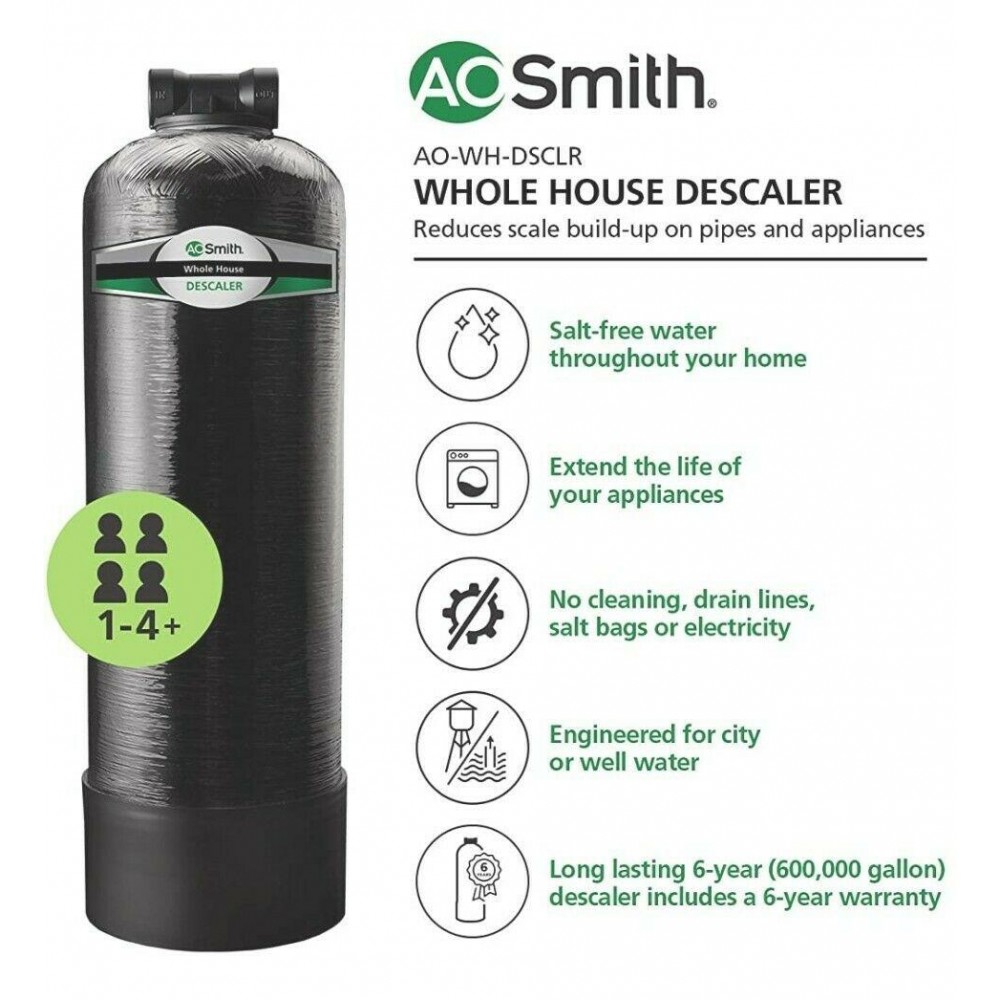 AO Smith Whole House Salt Free Water Descaler Water Softener