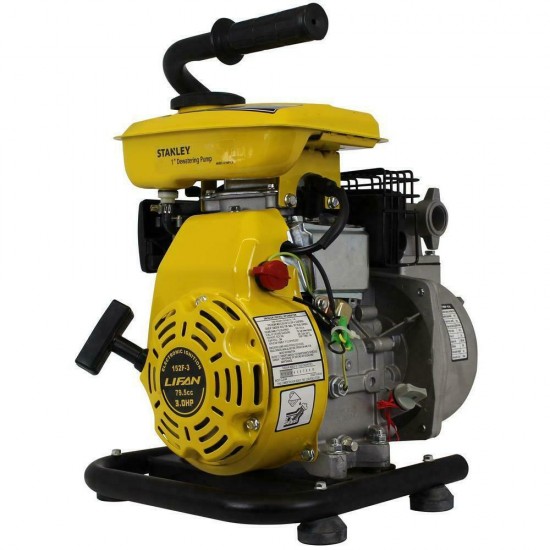 Stanley 3-HP Non-Submersible Water Pump Gas Powered 0.37-gal Cast-Iron Housing