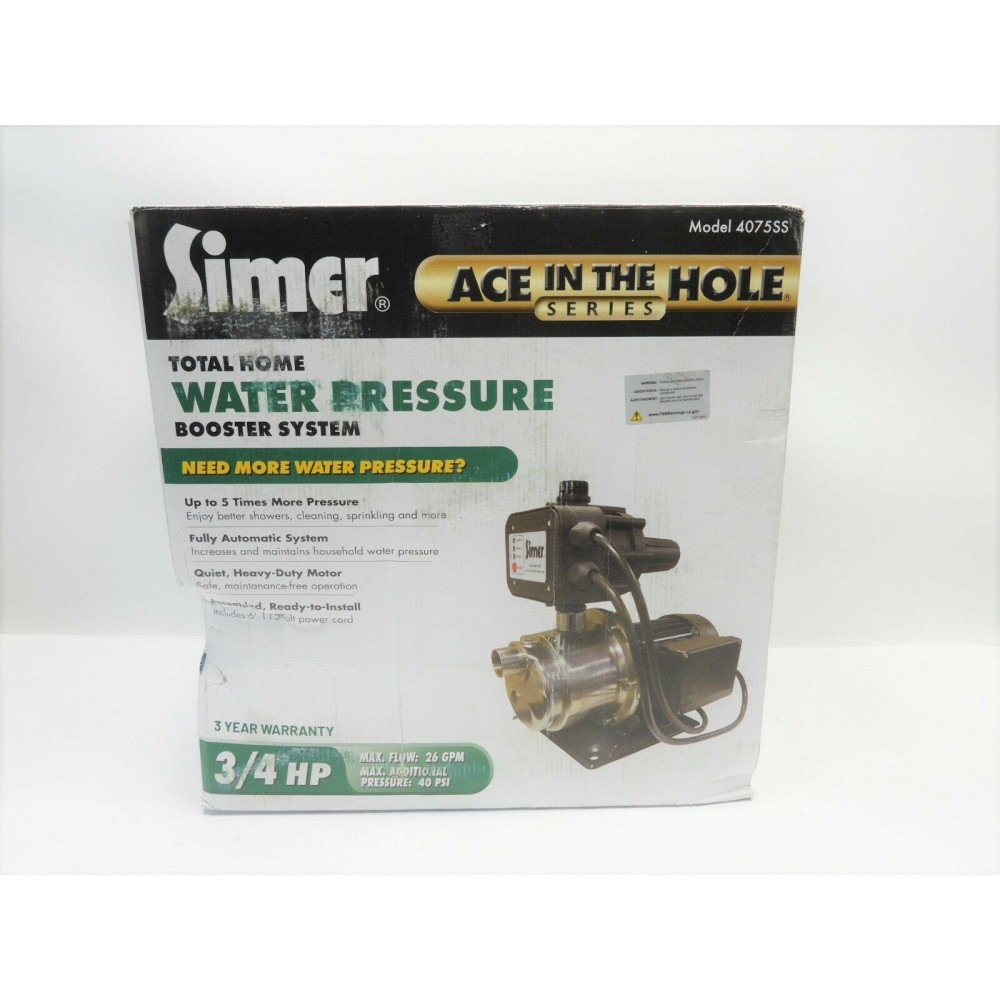 Simer 4075ss 01 Stainless Steel Water Pressure Booster Pump